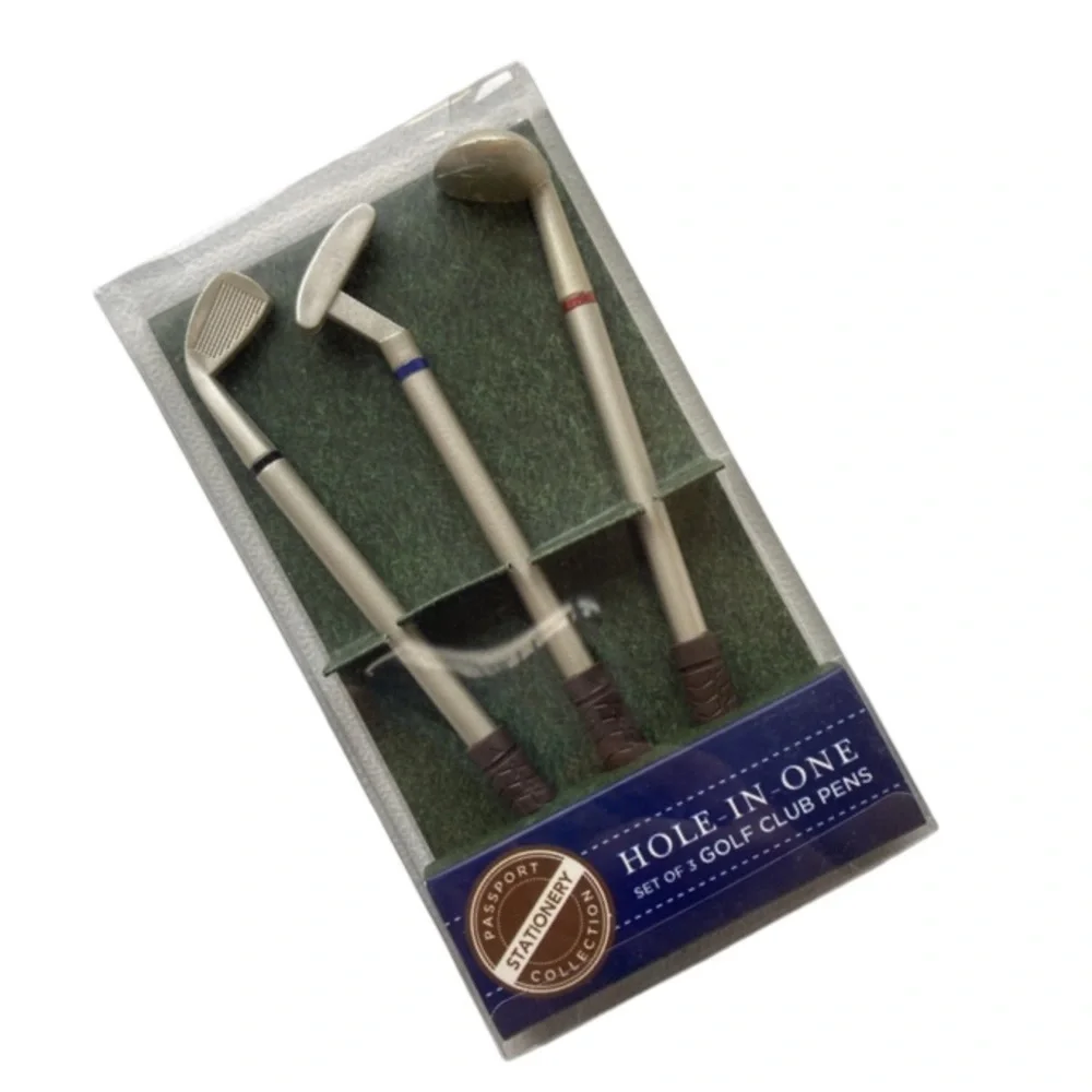 NWT Silver & Black Hole-In-One Golf Club Pens Set